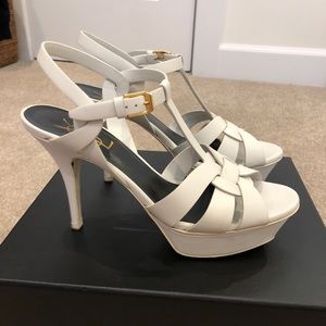 YSL Tribute 75 Sandal in Porcellana